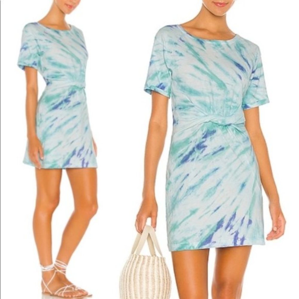 L SPACE BEACHWOOD DRESS TIDAL‎ WAVE TIE DYE BLUE MINI T-SHIRT SIZE Small